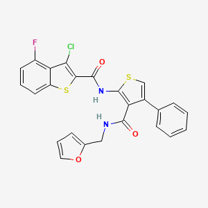 3-chloro-4-fluoro-N-(3-{[(2-furylmethyl)amino]carbonyl}-4-phenyl-2-thienyl)-1-benzothiophene-2-carboxamide