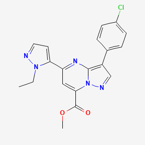 methyl 3-(4-chlorophenyl)-5-(1-ethyl-1H-pyrazol-5-yl)pyrazolo[1,5-a]pyrimidine-7-carboxylate