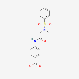 molecular formula C17H18N2O5S B4834976 methyl 4-{[N-methyl-N-(phenylsulfonyl)glycyl]amino}benzoate 