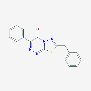 molecular formula C17H12N4OS B483498 7-benzyl-3-phenyl-4H-[1,3,4]thiadiazolo[2,3-c][1,2,4]triazin-4-one CAS No. 892675-44-4