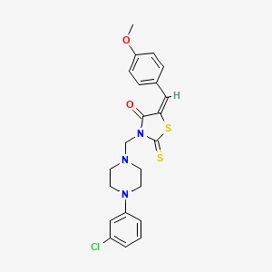 3-{[4-(3-chlorophenyl)-1-piperazinyl]methyl}-5-(4-methoxybenzylidene)-2-thioxo-1,3-thiazolidin-4-one