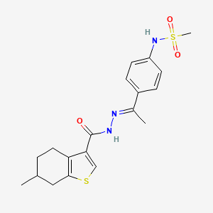 N-(4-{N-[(6-methyl-4,5,6,7-tetrahydro-1-benzothien-3-yl)carbonyl]ethanehydrazonoyl}phenyl)methanesulfonamide