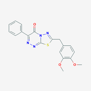 molecular formula C19H16N4O3S B483499 7-(3,4-dimethoxybenzyl)-3-phenyl-4H-[1,3,4]thiadiazolo[2,3-c][1,2,4]triazin-4-one CAS No. 892688-32-3