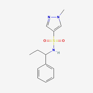 molecular formula C13H17N3O2S B4834998 1-methyl-N-(1-phenylpropyl)-1H-pyrazole-4-sulfonamide 