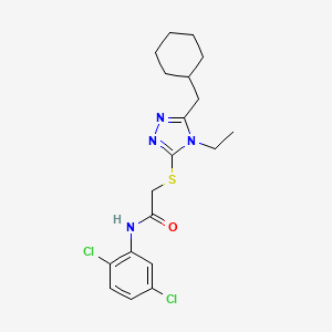 molecular formula C19H24Cl2N4OS B4835020 2-{[5-(cyclohexylmethyl)-4-ethyl-4H-1,2,4-triazol-3-yl]thio}-N-(2,5-dichlorophenyl)acetamide 