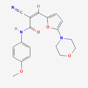 2-cyano-N-(4-methoxyphenyl)-3-[5-(4-morpholinyl)-2-furyl]acrylamide