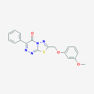 molecular formula C18H14N4O3S B483503 7-[(3-methoxyphenoxy)methyl]-3-phenyl-4H-[1,3,4]thiadiazolo[2,3-c][1,2,4]triazin-4-one CAS No. 892675-51-3