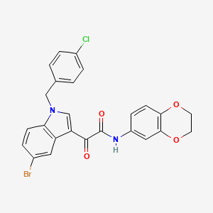 2-[5-bromo-1-(4-chlorobenzyl)-1H-indol-3-yl]-N-(2,3-dihydro-1,4-benzodioxin-6-yl)-2-oxoacetamide
