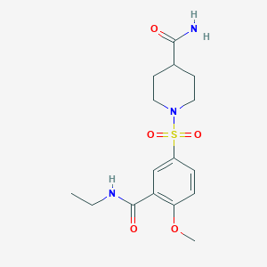 1-({3-[(ethylamino)carbonyl]-4-methoxyphenyl}sulfonyl)-4-piperidinecarboxamide