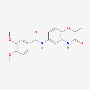 molecular formula C18H18N2O5 B4835062 3,4-dimethoxy-N-(2-methyl-3-oxo-3,4-dihydro-2H-1,4-benzoxazin-6-yl)benzamide 