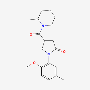 molecular formula C19H26N2O3 B4835076 1-(2-methoxy-5-methylphenyl)-4-[(2-methyl-1-piperidinyl)carbonyl]-2-pyrrolidinone 