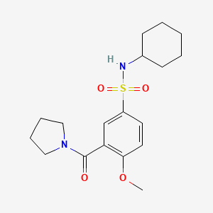 molecular formula C18H26N2O4S B4835104 N-cyclohexyl-4-methoxy-3-(1-pyrrolidinylcarbonyl)benzenesulfonamide 