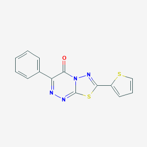 molecular formula C14H8N4OS2 B483511 3-phenyl-7-(2-thienyl)-4H-[1,3,4]thiadiazolo[2,3-c][1,2,4]triazin-4-one CAS No. 892675-52-4