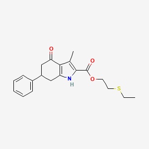 molecular formula C20H23NO3S B4835138 2-(ethylthio)ethyl 3-methyl-4-oxo-6-phenyl-4,5,6,7-tetrahydro-1H-indole-2-carboxylate 