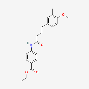 molecular formula C21H25NO4 B4835139 ethyl 4-{[4-(4-methoxy-3-methylphenyl)butanoyl]amino}benzoate 