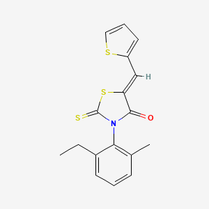 molecular formula C17H15NOS3 B4835189 3-(2-ethyl-6-methylphenyl)-5-(2-thienylmethylene)-2-thioxo-1,3-thiazolidin-4-one 