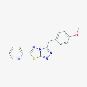 molecular formula C16H13N5OS B483520 3-(4-Methoxybenzyl)-6-(pyridin-2-yl)[1,2,4]triazolo[3,4-b][1,3,4]thiadiazole CAS No. 892678-55-6