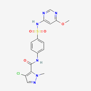molecular formula C16H15ClN6O4S B4835219 4-chloro-N-(4-{[(6-methoxy-4-pyrimidinyl)amino]sulfonyl}phenyl)-1-methyl-1H-pyrazole-5-carboxamide 
