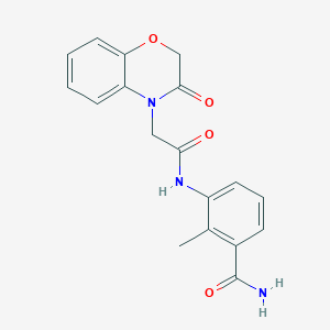 molecular formula C18H17N3O4 B4835227 2-methyl-3-{[(3-oxo-2,3-dihydro-4H-1,4-benzoxazin-4-yl)acetyl]amino}benzamide 