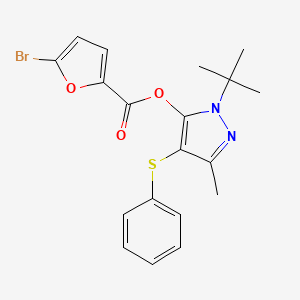 1-tert-butyl-3-methyl-4-(phenylthio)-1H-pyrazol-5-yl 5-bromo-2-furoate