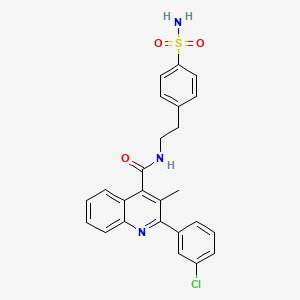molecular formula C25H22ClN3O3S B4835242 N-{2-[4-(aminosulfonyl)phenyl]ethyl}-2-(3-chlorophenyl)-3-methyl-4-quinolinecarboxamide 