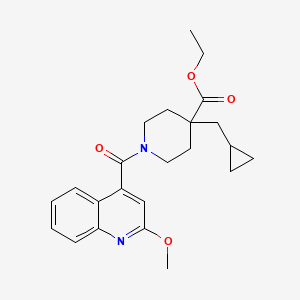 molecular formula C23H28N2O4 B4835248 ethyl 4-(cyclopropylmethyl)-1-[(2-methoxy-4-quinolinyl)carbonyl]-4-piperidinecarboxylate 