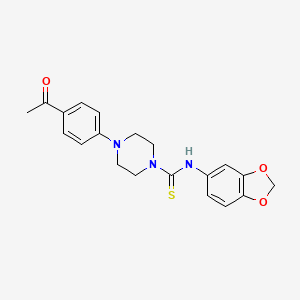 molecular formula C20H21N3O3S B4835290 4-(4-acetylphenyl)-N-1,3-benzodioxol-5-yl-1-piperazinecarbothioamide 