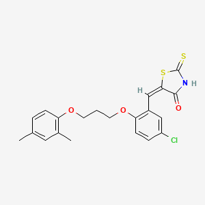 molecular formula C21H20ClNO3S2 B4835314 5-{5-chloro-2-[3-(2,4-dimethylphenoxy)propoxy]benzylidene}-2-thioxo-1,3-thiazolidin-4-one 