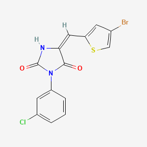 5-[(4-bromo-2-thienyl)methylene]-3-(3-chlorophenyl)-2,4-imidazolidinedione