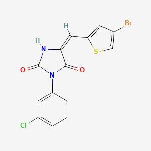 molecular formula C14H8BrClN2O2S B4835315 5-[(4-bromo-2-thienyl)methylene]-3-(3-chlorophenyl)-2,4-imidazolidinedione 