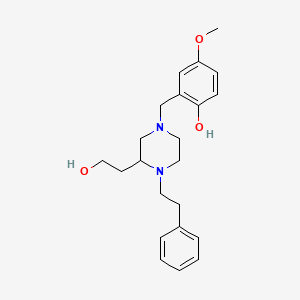 molecular formula C22H30N2O3 B4835323 2-{[3-(2-hydroxyethyl)-4-(2-phenylethyl)-1-piperazinyl]methyl}-4-methoxyphenol 