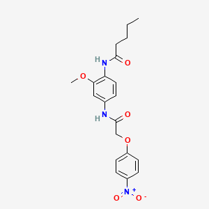 molecular formula C20H23N3O6 B4835335 N-(2-methoxy-4-{[(4-nitrophenoxy)acetyl]amino}phenyl)pentanamide 