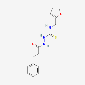 molecular formula C15H17N3O2S B4835339 N-(2-furylmethyl)-2-(3-phenylpropanoyl)hydrazinecarbothioamide 