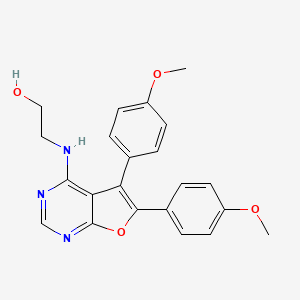 molecular formula C22H21N3O4 B4835354 2-{[5,6-bis(4-methoxyphenyl)furo[2,3-d]pyrimidin-4-yl]amino}ethanol 