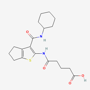 molecular formula C19H26N2O4S B4835374 5-({3-[(cyclohexylamino)carbonyl]-5,6-dihydro-4H-cyclopenta[b]thien-2-yl}amino)-5-oxopentanoic acid 