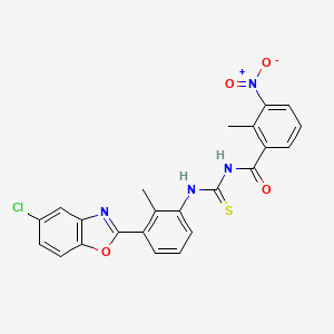 molecular formula C23H17ClN4O4S B4835381 N-({[3-(5-chloro-1,3-benzoxazol-2-yl)-2-methylphenyl]amino}carbonothioyl)-2-methyl-3-nitrobenzamide 