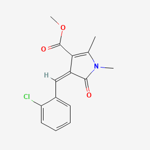 molecular formula C15H14ClNO3 B4835394 methyl 4-(2-chlorobenzylidene)-1,2-dimethyl-5-oxo-4,5-dihydro-1H-pyrrole-3-carboxylate 