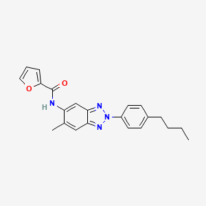 molecular formula C22H22N4O2 B4835417 N-[2-(4-butylphenyl)-6-methyl-2H-1,2,3-benzotriazol-5-yl]-2-furamide 