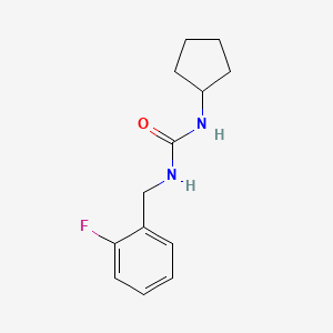 molecular formula C13H17FN2O B4835458 N-cyclopentyl-N'-(2-fluorobenzyl)urea 