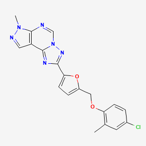2-{5-[(4-chloro-2-methylphenoxy)methyl]-2-furyl}-7-methyl-7H-pyrazolo[4,3-e][1,2,4]triazolo[1,5-c]pyrimidine