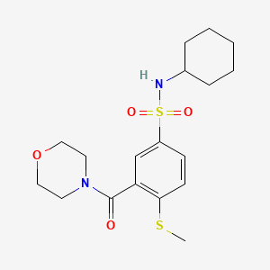 molecular formula C18H26N2O4S2 B4835491 N-cyclohexyl-4-(methylthio)-3-(4-morpholinylcarbonyl)benzenesulfonamide 