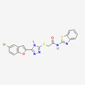 molecular formula C20H14BrN5O2S2 B4835514 N-1,3-benzothiazol-2-yl-2-{[5-(5-bromo-1-benzofuran-2-yl)-4-methyl-4H-1,2,4-triazol-3-yl]thio}acetamide 