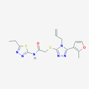 molecular formula C16H18N6O2S2 B4835534 2-{[4-allyl-5-(2-methyl-3-furyl)-4H-1,2,4-triazol-3-yl]thio}-N-(5-ethyl-1,3,4-thiadiazol-2-yl)acetamide 