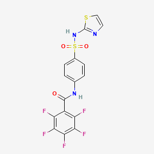 molecular formula C16H8F5N3O3S2 B4835542 2,3,4,5,6-pentafluoro-N-{4-[(1,3-thiazol-2-ylamino)sulfonyl]phenyl}benzamide 