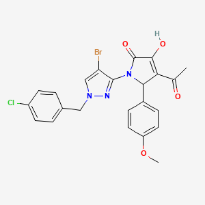 molecular formula C23H19BrClN3O4 B4835550 4-acetyl-1-[4-bromo-1-(4-chlorobenzyl)-1H-pyrazol-3-yl]-3-hydroxy-5-(4-methoxyphenyl)-1,5-dihydro-2H-pyrrol-2-one 