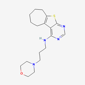 molecular formula C18H26N4OS B4835577 N-[3-(4-morpholinyl)propyl]-6,7,8,9-tetrahydro-5H-cyclohepta[4,5]thieno[2,3-d]pyrimidin-4-amine 