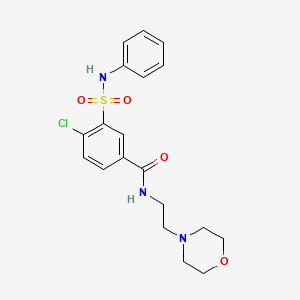 molecular formula C19H22ClN3O4S B4835594 3-(anilinosulfonyl)-4-chloro-N-[2-(4-morpholinyl)ethyl]benzamide 