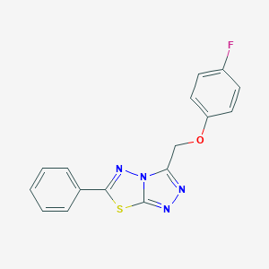 molecular formula C16H11FN4OS B483563 3-[(4-Fluorophenoxy)methyl]-6-phenyl[1,2,4]triazolo[3,4-b][1,3,4]thiadiazole CAS No. 904010-34-0