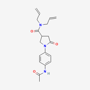 molecular formula C19H23N3O3 B4835638 1-[4-(acetylamino)phenyl]-N,N-diallyl-5-oxo-3-pyrrolidinecarboxamide 