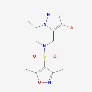molecular formula C12H17BrN4O3S B4835648 N-[(4-bromo-1-ethyl-1H-pyrazol-5-yl)methyl]-N,3,5-trimethyl-4-isoxazolesulfonamide 